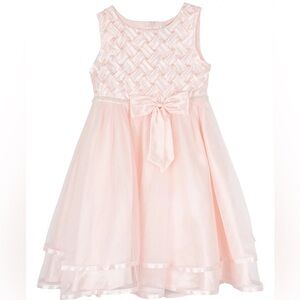 Beautiful NWT Pearl-Embellished Satin & Tulle Pink 2-Piece Holiday Dress